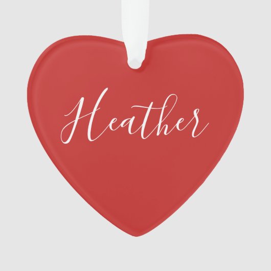 Jouw aangepaste witte schrift op rood ornament (voorkant)