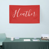 Jouw aangepaste witte schrift op rood spandoek (Beurs)
