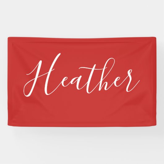 Jouw aangepaste witte schrift op rood spandoek (Horizontaal)
