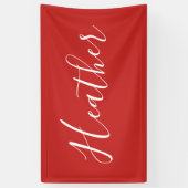 Jouw aangepaste witte schrift op rood spandoek (Verticaal)