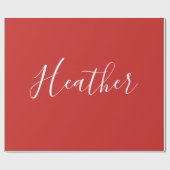 Jouw aangepaste witte script op rood cadeaupapier (Vlak)