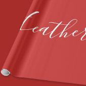 Jouw aangepaste witte script op rood cadeaupapier