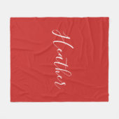 Jouw aangepaste witte script op rood fleece deken (Voorkant (Horizontaal))