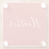 Jouw aangepaste witte script op rood glazen onderzetter (Achterkant)