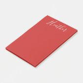 Jouw aangepaste witte script op rood post-it® notes (Schuin)
