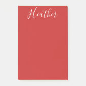 Jouw aangepaste witte script op rood post-it® notes (Voorkant)