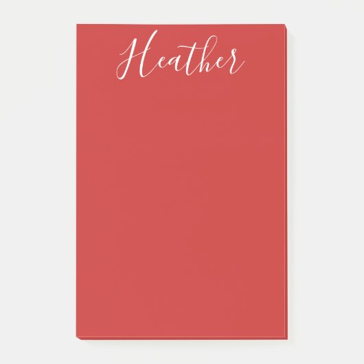 Jouw aangepaste witte script op rood post-it® notes (Voorkant)