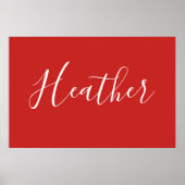 Jouw aangepaste witte script op rood poster (Voorkant)