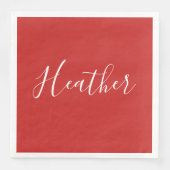 Jouw aangepaste witte script op rood servet (Voorkant)