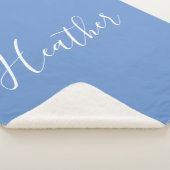 Jouw aangepaste witte script op zachtblauw sherpa deken (3/4)