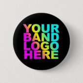 JOUW BAND LOGO SPELDEN RONDE BUTTON 5,7 CM (Voorkant)
