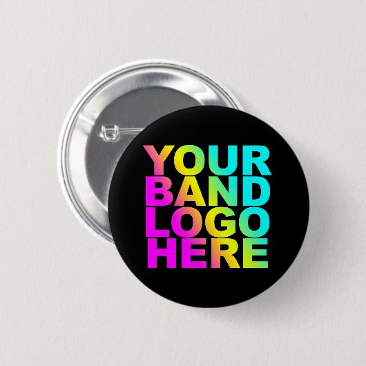 JOUW BAND LOGO SPELDEN RONDE BUTTON 5,7 CM (Voorkant /achterkant)