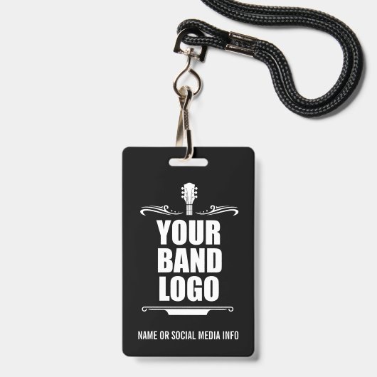 Jouw bandlogo badge (Voorzijde met lanyard)