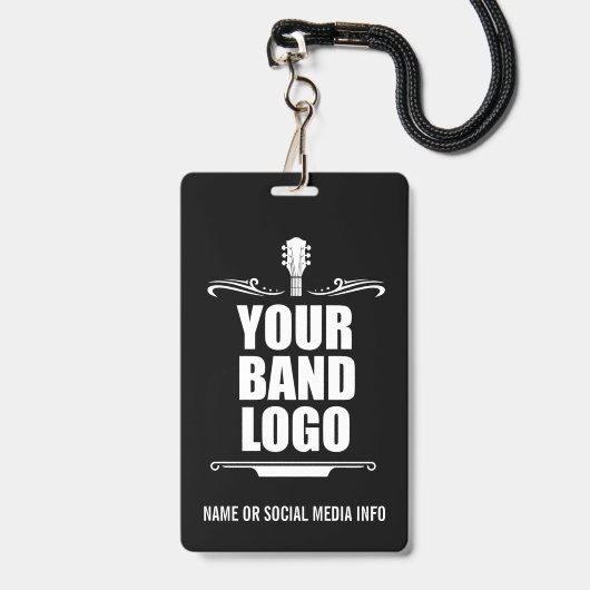 Jouw bandlogo badge (Voorzijde met lanyard)
