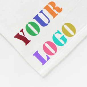 Jouw bedrijfslogo gebrandmerkte fleece deken voorb