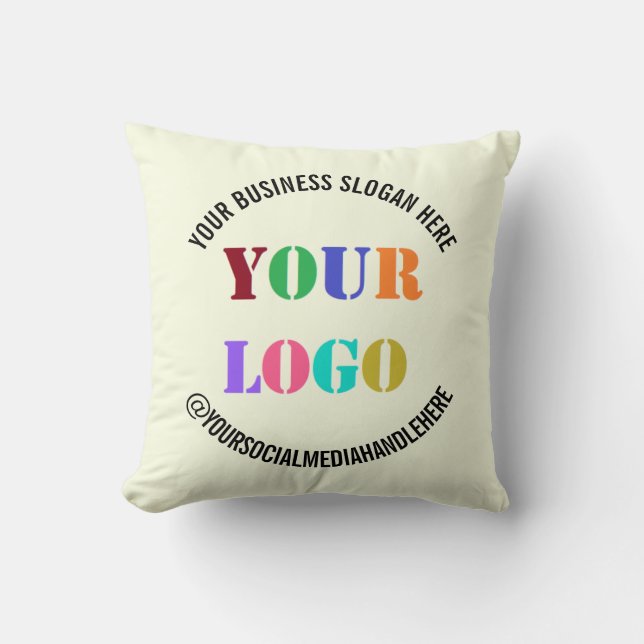 Jouw bedrijfslogo op een merkdekpillow voorbeeld kussen (Voorkant)