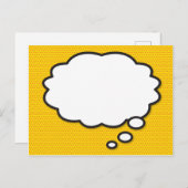 Jouw Bericht Denk Bubbel Pret Retro Stripboek Aankondigingskaart (Voorkant / Achterkant)