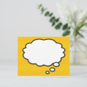 Jouw Bericht Denk Bubbel Pret Retro Stripboek Aankondigingskaart (Staand voorkant)