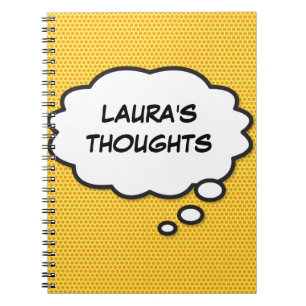 Jouw Bericht Gedachtenwolk Plezier Retro Stripboek Notitieboek