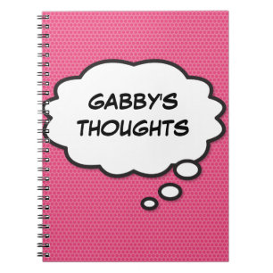 Jouw Bericht Gedachtespeechballon Fun Retro Stripb Notitieboek