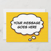 Jouw Bericht Gedachtespeechballon Pret Retro Strip Kaart (Voorkant)