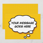 Jouw Bericht Gedachtespeechballon Pret Retro Strip Kaart (Voorkant / Achterkant)