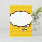 Jouw Bericht Gedachtespeechballon Pret Retro Strip Kaart (Staand voorkant)