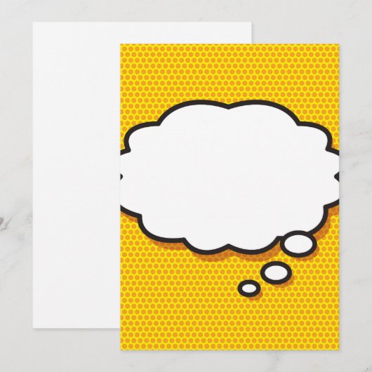 Jouw Bericht Gedachtespeechballon Pret Retro Strip Kaart (Voorkant / Achterkant)