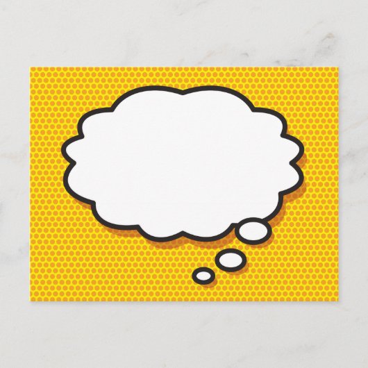 Jouw bericht Gedachtestreepje Plezier Retro Stripb Aankondigingskaart (Voorkant)