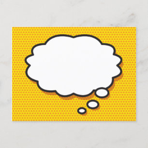 Jouw Bericht Gedachtevormpje Leuk Retro Stripboek Aankondigingskaart