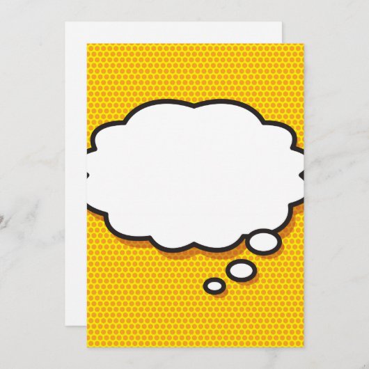 Jouw Bericht Gedachtevormpje Pret Retro Stripboek Kaart (Voorkant / Achterkant)