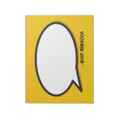 Jouw Bericht Speech Bubble Fun Retro Stripboek Notitieblok (Linkerzijde)