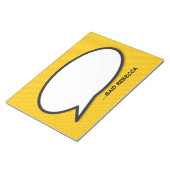 Jouw Bericht Speech Bubble Fun Retro Stripboek Notitieblok (Schuin)