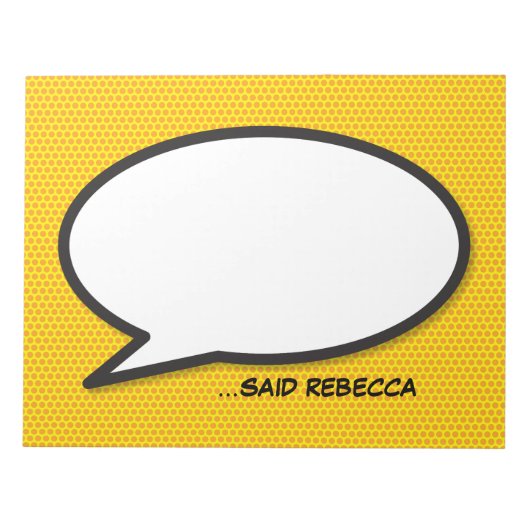 Jouw Bericht Speech Bubble Fun Retro Stripboek Notitieblok (Voorkant)