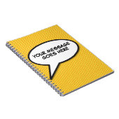 Jouw Bericht Speech Bubble Fun Retro Stripboek Notitieboek (Rechterzijde)