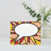 Jouw Bericht Spraakballon Fun Retro Stripboek Briefkaart (Staand voorkant)