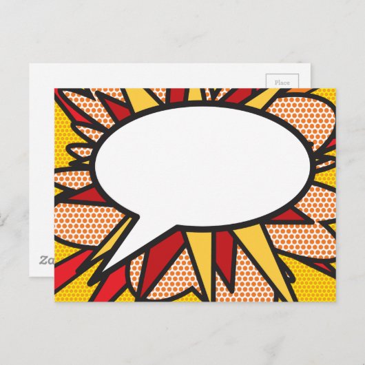 Jouw Bericht Spraakballon Fun Retro Stripboek Briefkaart (Voorkant / Achterkant)