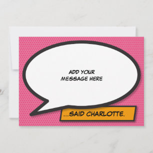 Jouw Bericht Spraakballon Fun Retro Stripboek Kaart