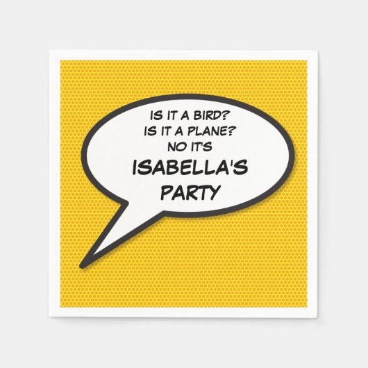 Jouw Bericht Spraakballon Fun Retro Stripboek Servetten (Voorkant)