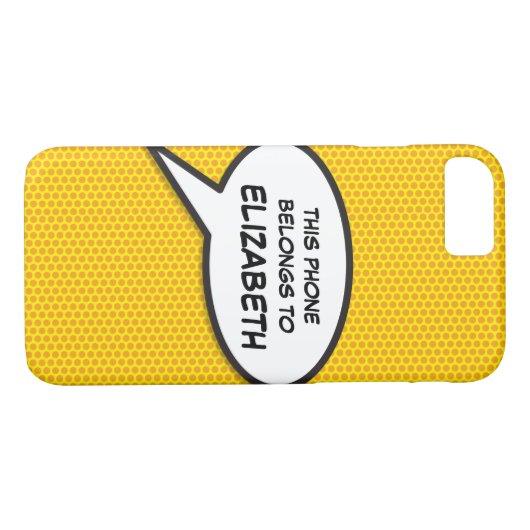 Jouw bericht spraakballon leuk retro stripboek Case-Mate iPhone case (Achterkant (Horizontaal))