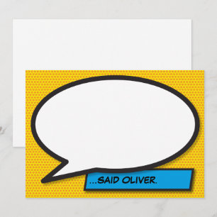 Jouw Bericht Spraakballon Leuk Retro Stripboek Kaart