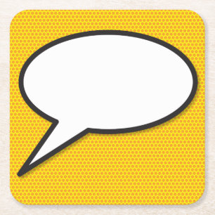 Jouw Bericht Spraakballon Leuke Retro Stripboek Kartonnen Onderzetters
