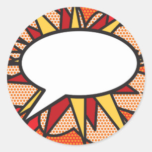 Jouw Bericht Spraakballon Leuke Retro Stripboek Ronde Sticker