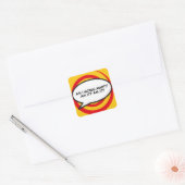 Jouw bericht spraakballon pret retro vierkante sticker (Envelop)