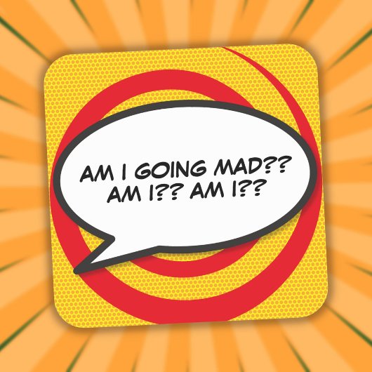 Jouw bericht spraakballon pret retro vierkante sticker