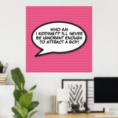 Jouw Bericht Spreekballon Fun Retro Stripboek Poster (Thuiskantoor)