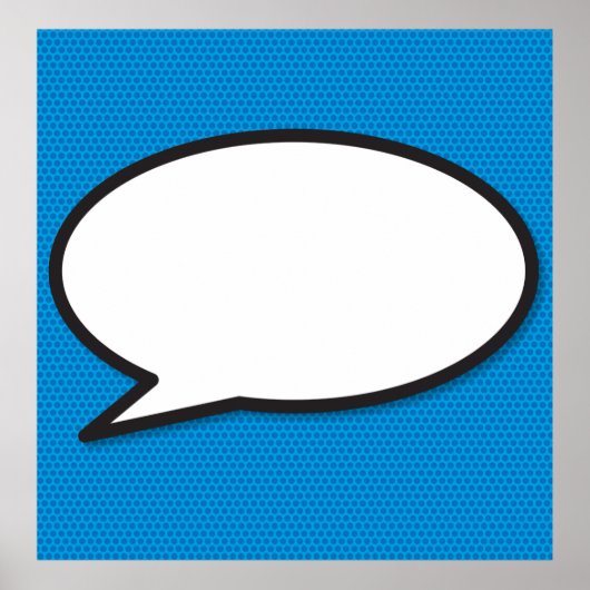 Jouw Bericht Spreekwolk Plezier Retro Stripboek Poster (Voorkant)