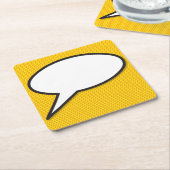 Jouw berichtspraakwolk Leuke retro-stripboek Kartonnen Onderzetters (Schuin)