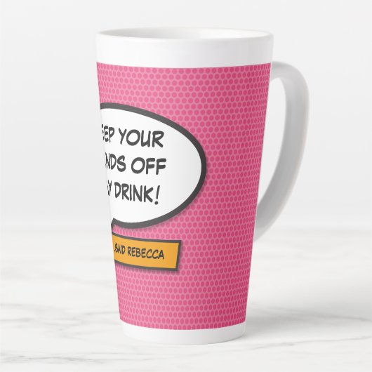 Jouw berichtspraakwolk Leuke retro-stripboek Latte Mok (Rechterhoek)