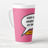 Jouw berichtspraakwolk Leuke retro-stripboek Latte Mok (Linkerhoek)